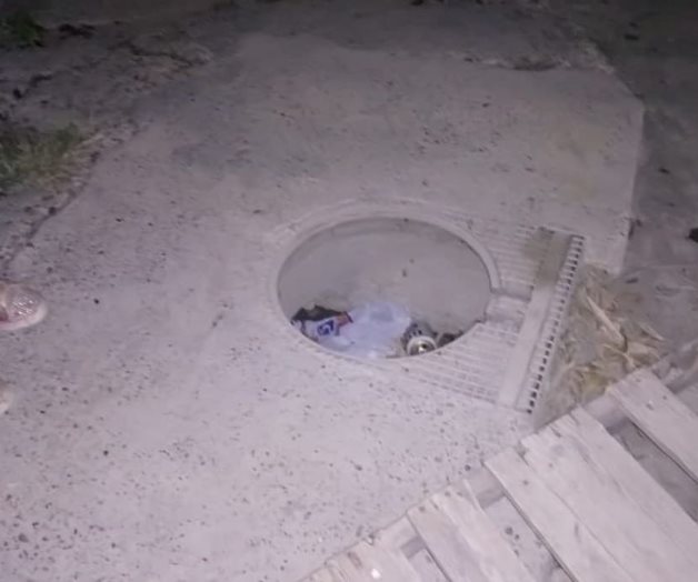 Peligro por falta de tapa en alcantarilla Peligro por falta de tapa en alcantarilla