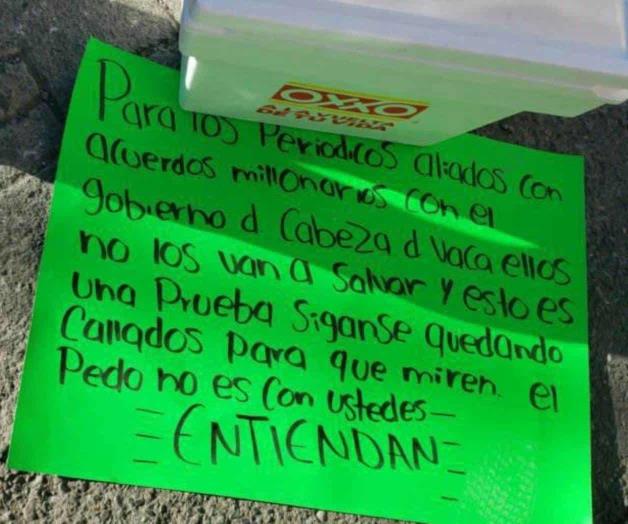 Intimidan a medios de Tamaulipas dejando hielera con una cabeza humana frente al diario Expreso