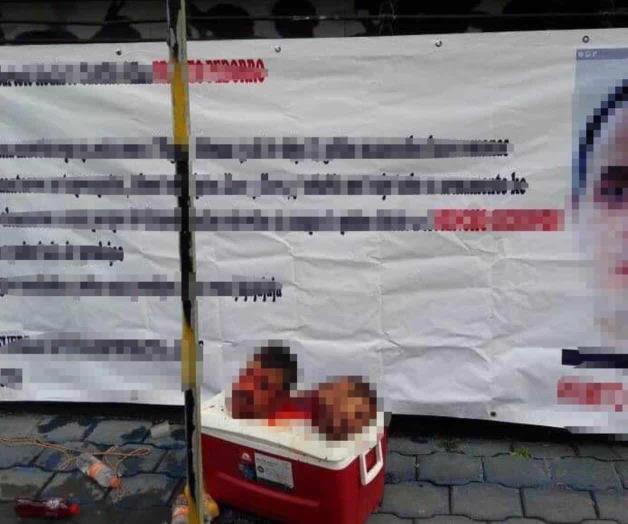 Dejan dos cabezas sobre una hielera. Colocan narcomanta contra grupo ‘local’ Dejan dos cabezas sobre una hielera. Colocan narcomanta contra grupo ‘local’