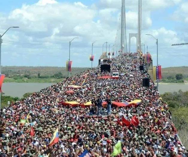 Marcha chavismo contra ingreso de ayuda a Venezuela