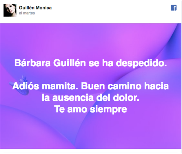 Muere la actriz BárbaraGuillén, expareja de Alejandro Camacho Muere la actriz BárbaraGuillén, expareja de Alejandro Camacho