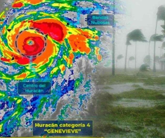 Llega huracán Genevieve a la categoría 4