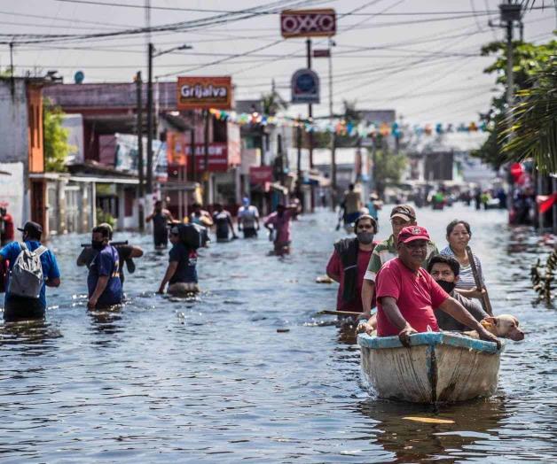 Se desborda Río Grijalva y algunas zonas de Villahermosa quedan bajo el agua Se desborda Río Grijalva y algunas zonas de Villahermosa quedan bajo el agua