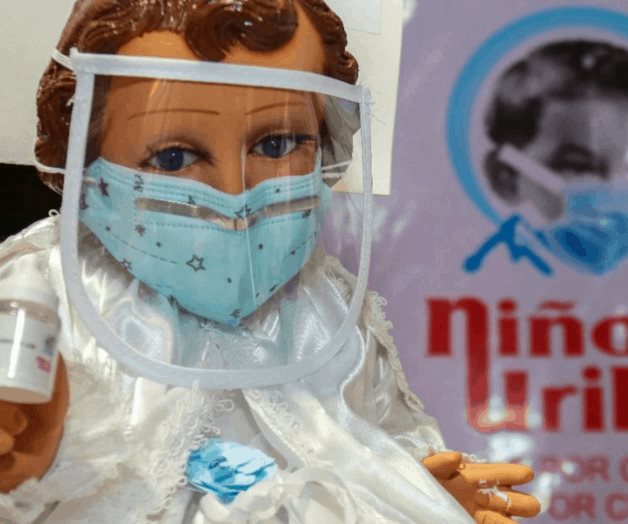 Niño Dios Covid: lo visten con cubrebocas y gel antibacterial para concientizar a devotos