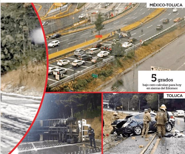Tapiza el granizo la México-Cuernavaca