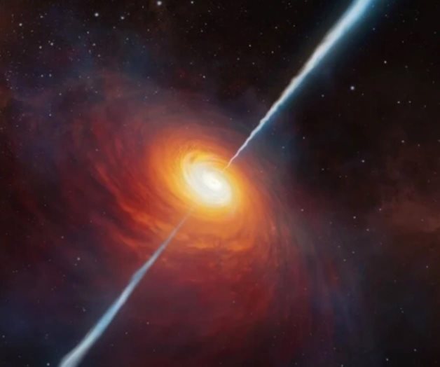 Descubren el cuásar más distante cuyos potentes chorros revelarían datos del universo temprano