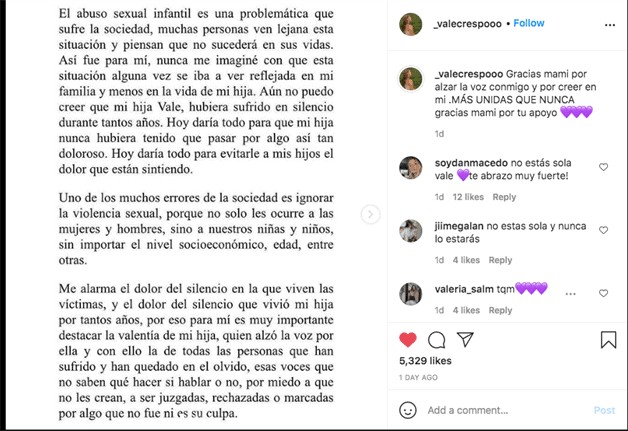 Expareja de Ricardo Crespo rompe el silencio
