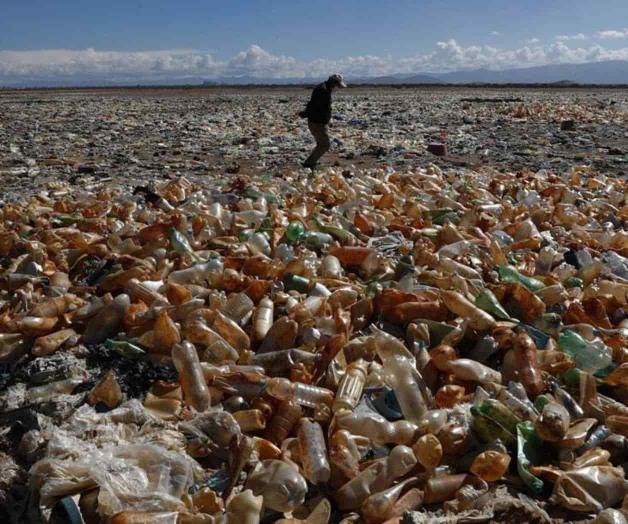 Parte de un lago en Bolivia esta cubierto con basura Parte de un lago en Bolivia esta cubierto con basura
