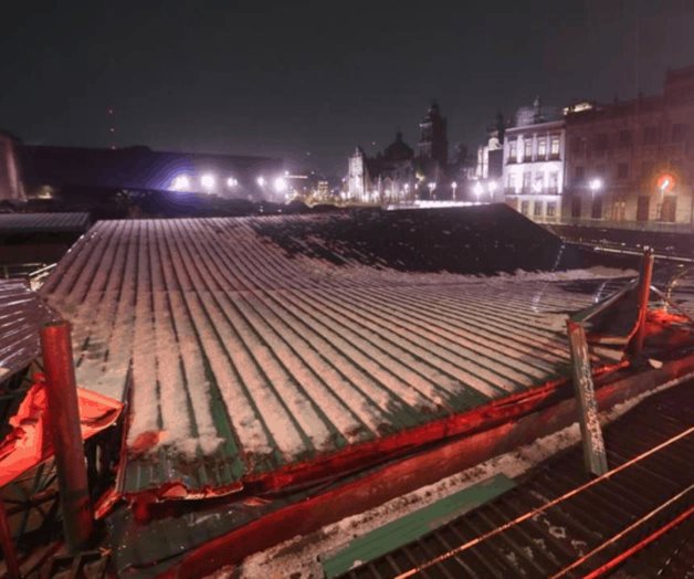 Fotos y videos de la caída del techo que resguardaba el Templo Mayor