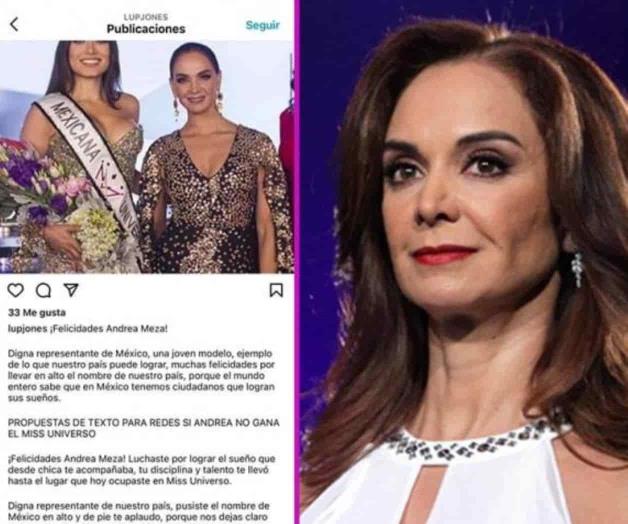 Lupita Jones habla sobre error al felicitar a Andrea Meza