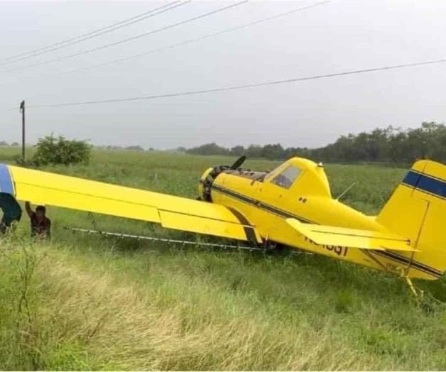 Aterriza avioneta por emergencia