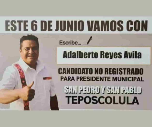 Triunfa como alcalde candidato sin registro Triunfa como alcalde candidato sin registro