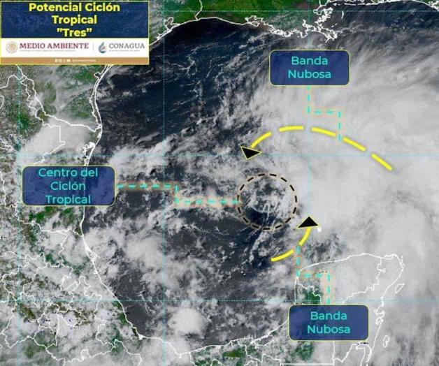 Monitorean fenómeno con potencial de ciclón