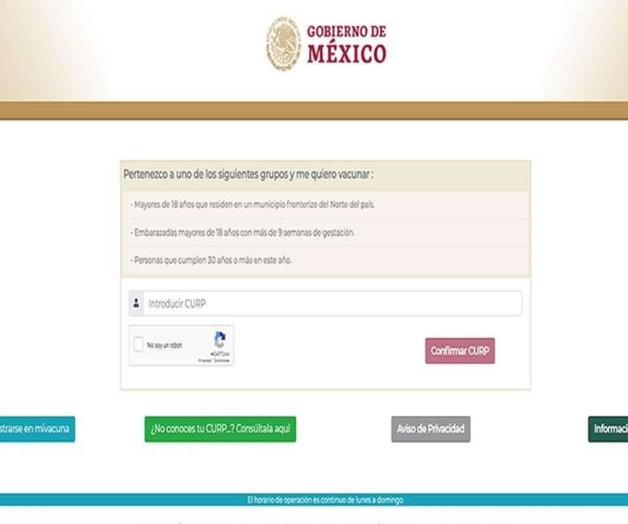 Abren registro a vacunación anti-Covid para los de 30 a 39 años Abren registro a vacunación anti-Covid para los de 30 a 39 años