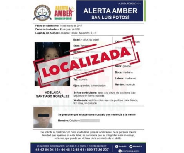 Localizan niña de 4 años desaparecida en Aquismón, SLP Localizan niña de 4 años desaparecida en Aquismón, SLP