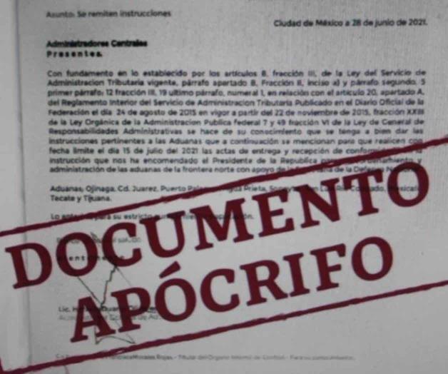 Aduana indaga falsificación de documentación