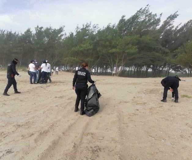 Colaboran Estatales en limpieza de playa La Pesca Colaboran Estatales en limpieza de playa La Pesca