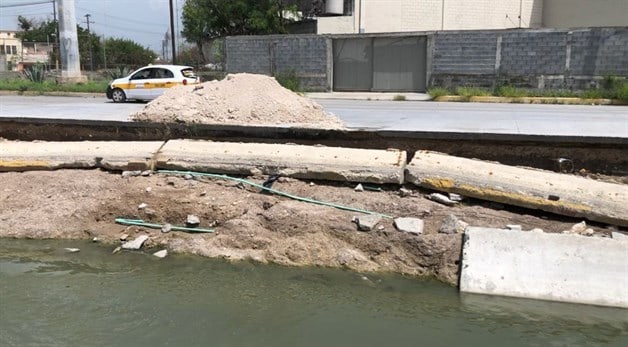 Dañan lluvias el bordo del dren de las mujeres Dañan lluvias el bordo del dren de las mujeres
