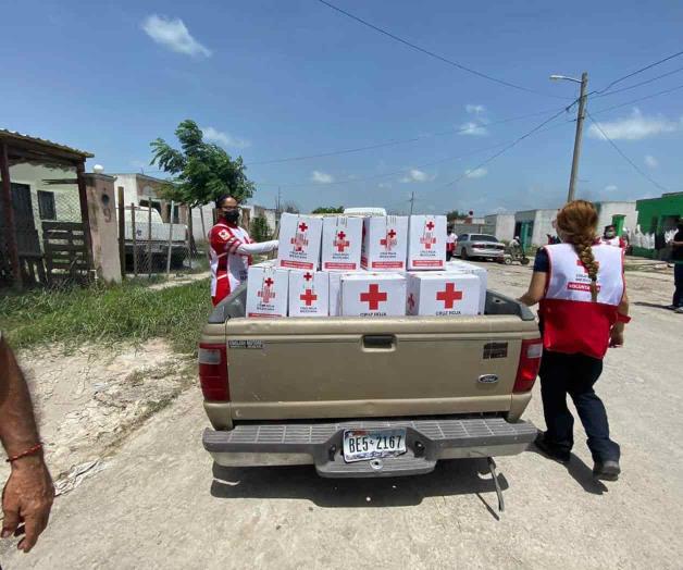 Entrega la Cruz Roja apoyos en Matamoros Entrega la Cruz Roja apoyos en Matamoros