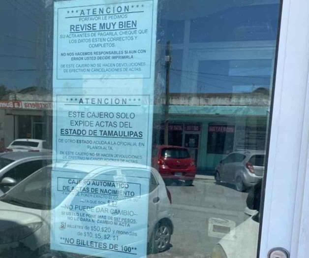 Sigue sin funcionar el cajero de Registro Civil Sigue sin funcionar el cajero de Registro Civil