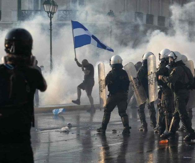 Protestan en Grecia contra la vacunación Protestan en Grecia contra la vacunación