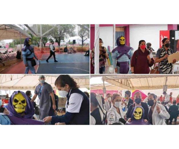Skeletor, villano de He-Man, se vacuna en Morelia Skeletor, villano de He-Man, se vacuna en Morelia