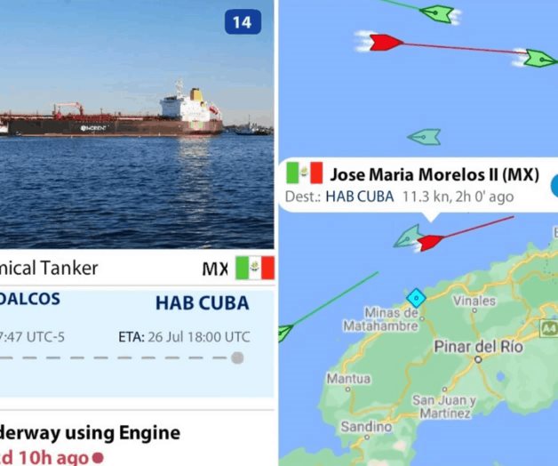 México envía buque a Cuba con 40 mil litros de petrolíferos