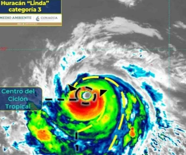 Huracán Linda se intensifica a categoría 3 en el Pacífico