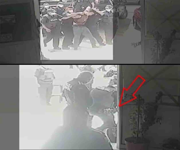 Exhiben a policías que sometieron a un joven