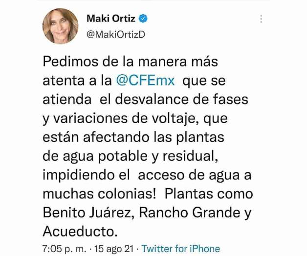 Colonias sin agua por fallas de CFE