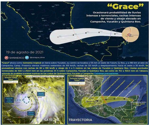 Estiman intensas lluvias al sur de Tamaulipas por ‘Grace’ Estiman intensas lluvias al sur de Tamaulipas por ‘Grace’