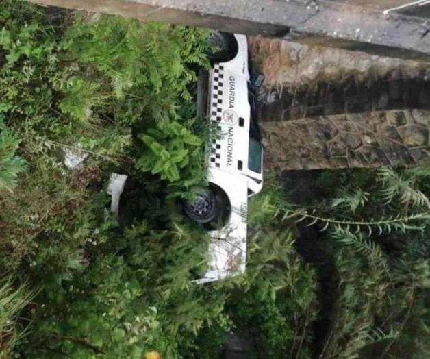 Vuelca patrulla de la Guardia Nacional en Miahuatlán