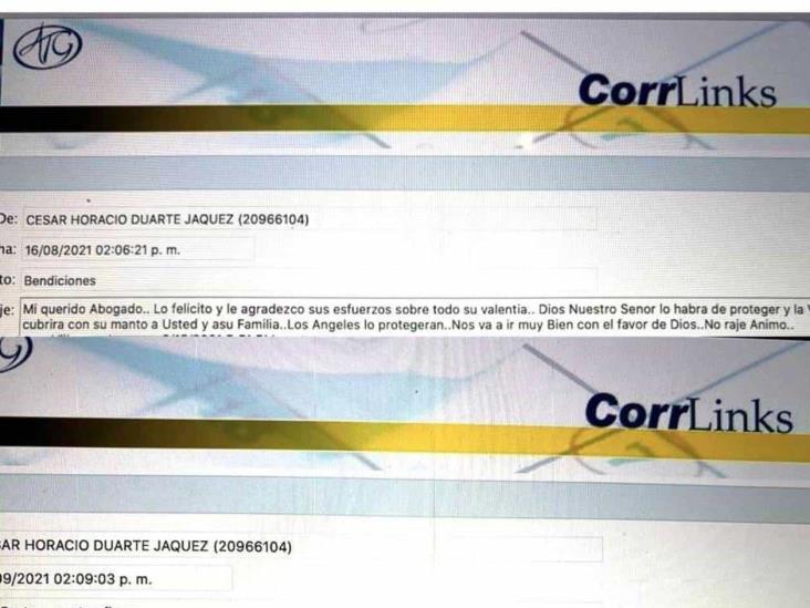 Prueba abogado veracidad de carta de duarte a javier corral Prueba abogado veracidad de carta de duarte a javier corral