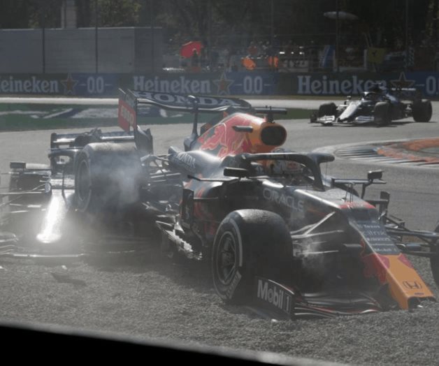 Verstappen y Hamilton chocan; quedan fuera del GP de Italia