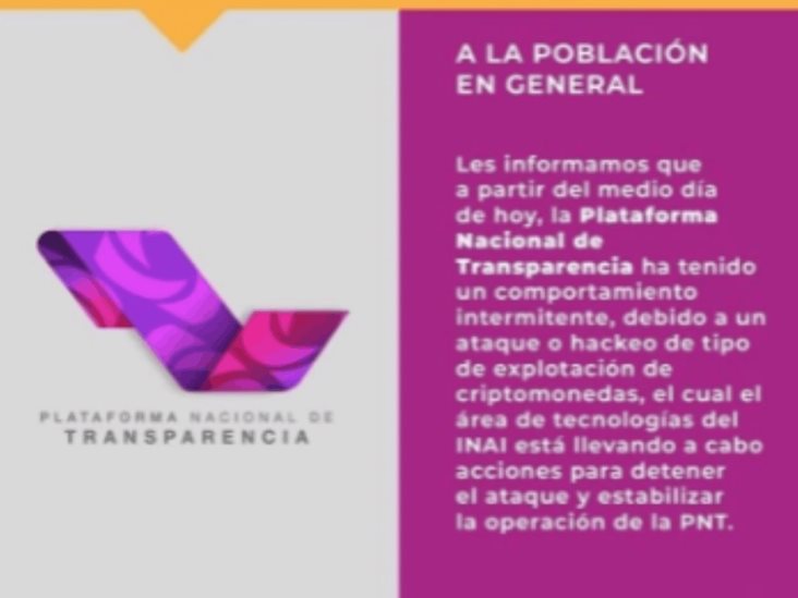 Hackean Plataforma Nacional de Transparencia, reporta INAI Hackean Plataforma Nacional de Transparencia, reporta INAI
