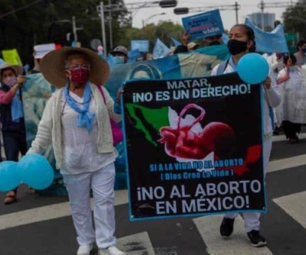¡Vida sí, aborto no!, grupos provida protestan en las calles de CDMX