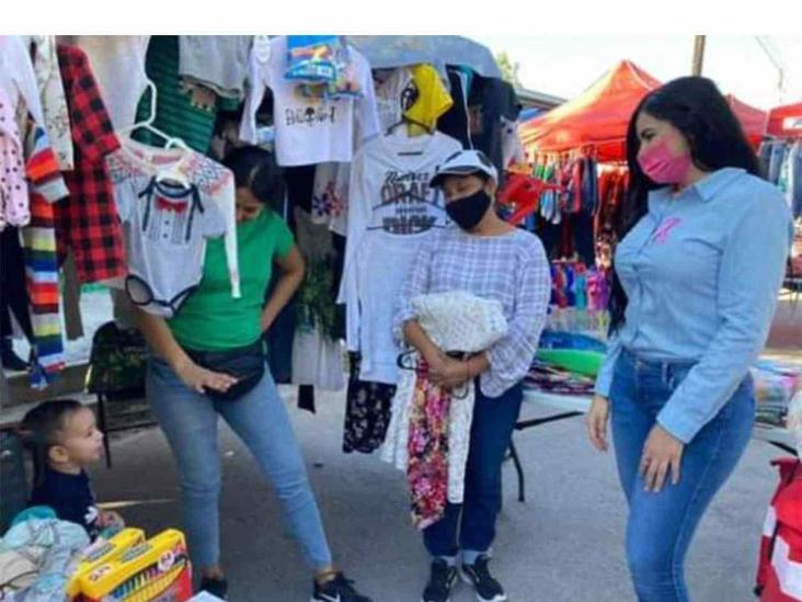 Supervisa alcaldesa limpieza en tianguis Supervisa alcaldesa limpieza en tianguis