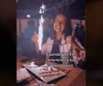 ¡Felicidades por renunciar!; con pastel, joven festeja haber dejado su trabajo tóxico