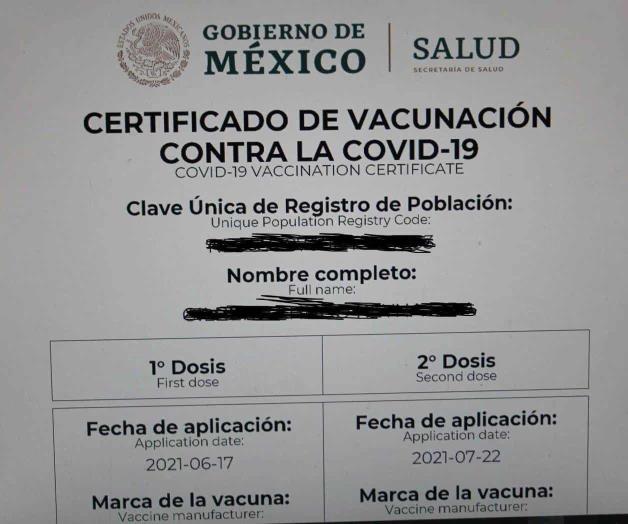 Trafican en redes con cartilla de vacunación Trafican en redes con cartilla de vacunación