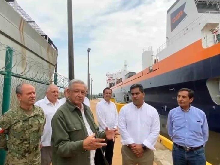 Celebra AMLO operación de ferrobuque interoceánico Celebra AMLO operación de ferrobuque interoceánico