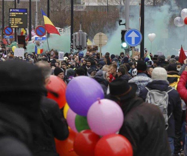 Protestas en Bélgica contra medidas antiCOVID