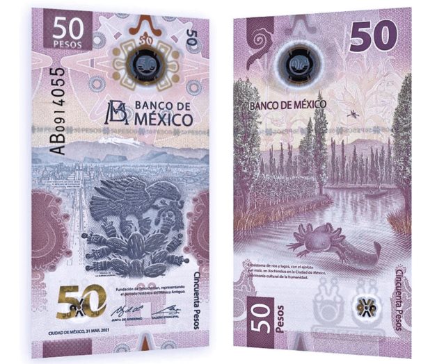 Nuevo billete de 50 pesos: El tunal, el águila, el agua y el ajolote Nuevo billete de 50 pesos: El tunal, el águila, el agua y el ajolote