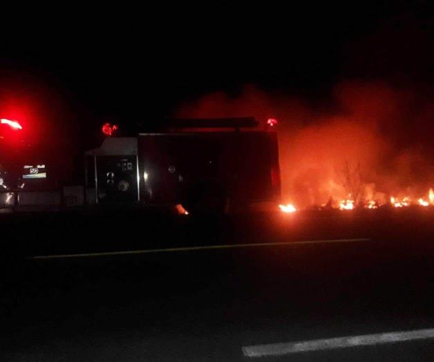 Se incendia pastizal en planta de gas Se incendia pastizal en planta de gas