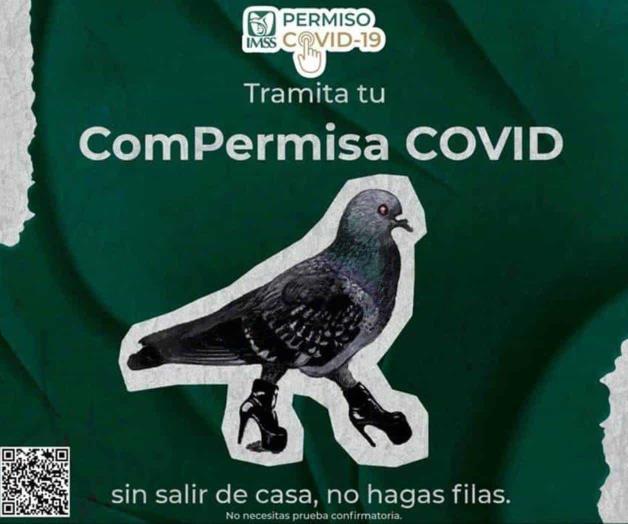 Usa IMSS meme para tramitar permiso Covid