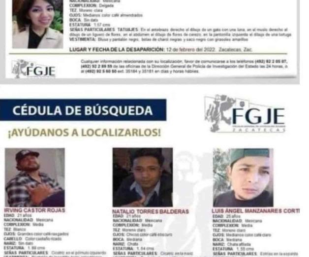 Universitarios desaparecidos en Zacatecas son hallados asesinados Universitarios desaparecidos en Zacatecas son hallados asesinados