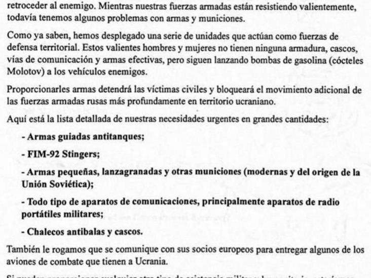 Piden diputados ucranianos armas a México Piden diputados ucranianos armas a México