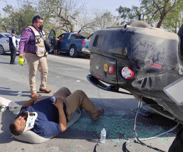 Familia herida en accidente