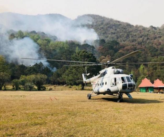 Combaten 3 helicópteros y 342 personas incendio en El Cielo