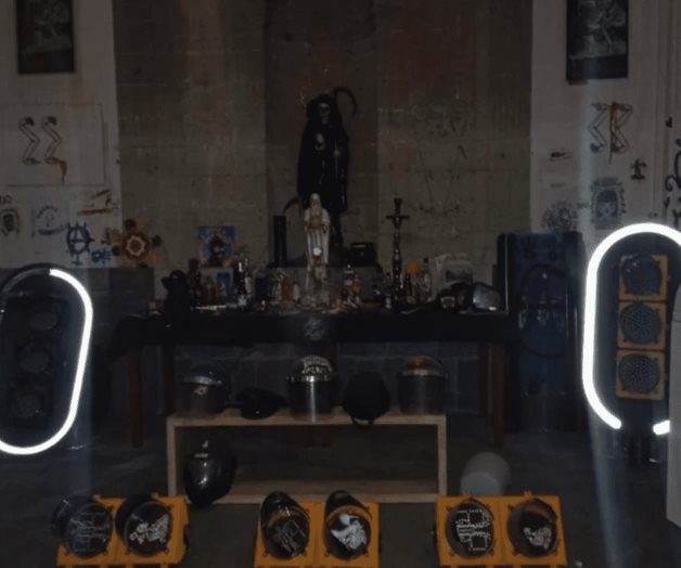 Altar a la Santa Muerte, entre lo encontrado en edificio de la CNDH