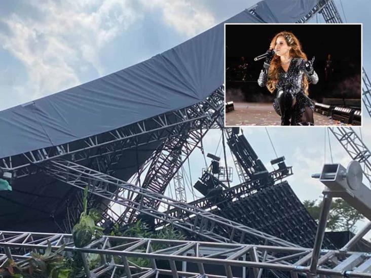 Colapsa escenario de Gloria Trevi en Xalapa Colapsa escenario de Gloria Trevi en Xalapa